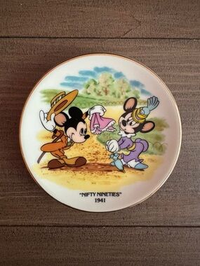 Vintage Disney Nifty Nineties Mickey Mouse Mini Plate